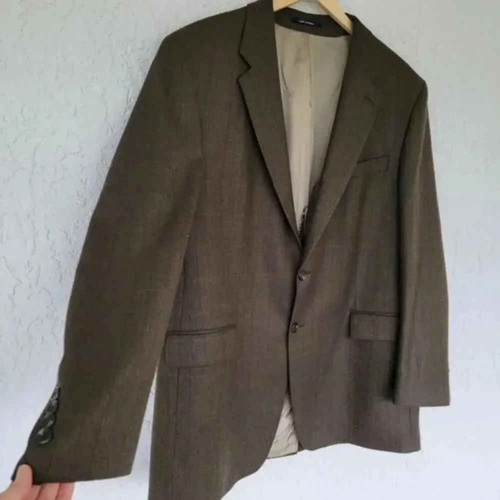 Chaps Ralph Lauren Blazer Brown Lambswool Men Size 46L Classic Suit Jacket